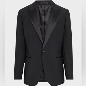 Reiss Poker Black Tuxedo Wool Blend Jacket